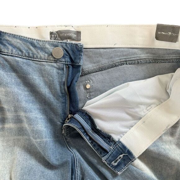 WIT & WISDOM 'Ab'Solution Raw Hem Skimmer Jean in Blue Size 24W NEW - Picture 8 of 11